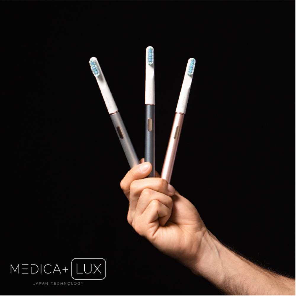 Wybielająca szczoteczka soniczna MEDICA+ Lux 10ХN Aluminum Portable Rose Gold (Japonia)