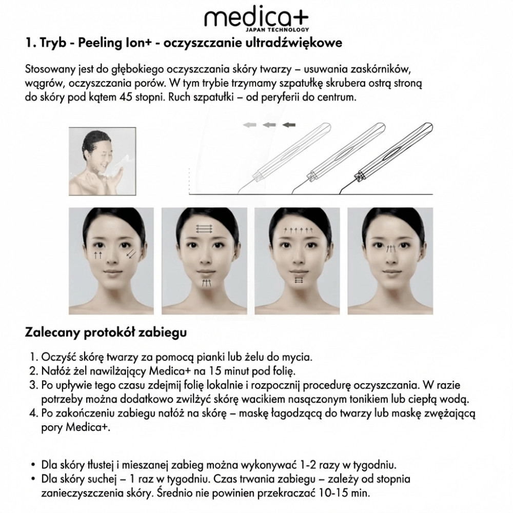 Ultradźwiękowy urządzenie do oczyszczania skóry twarzy MEDICA+ Vibroskin 8.0 (Japonia)