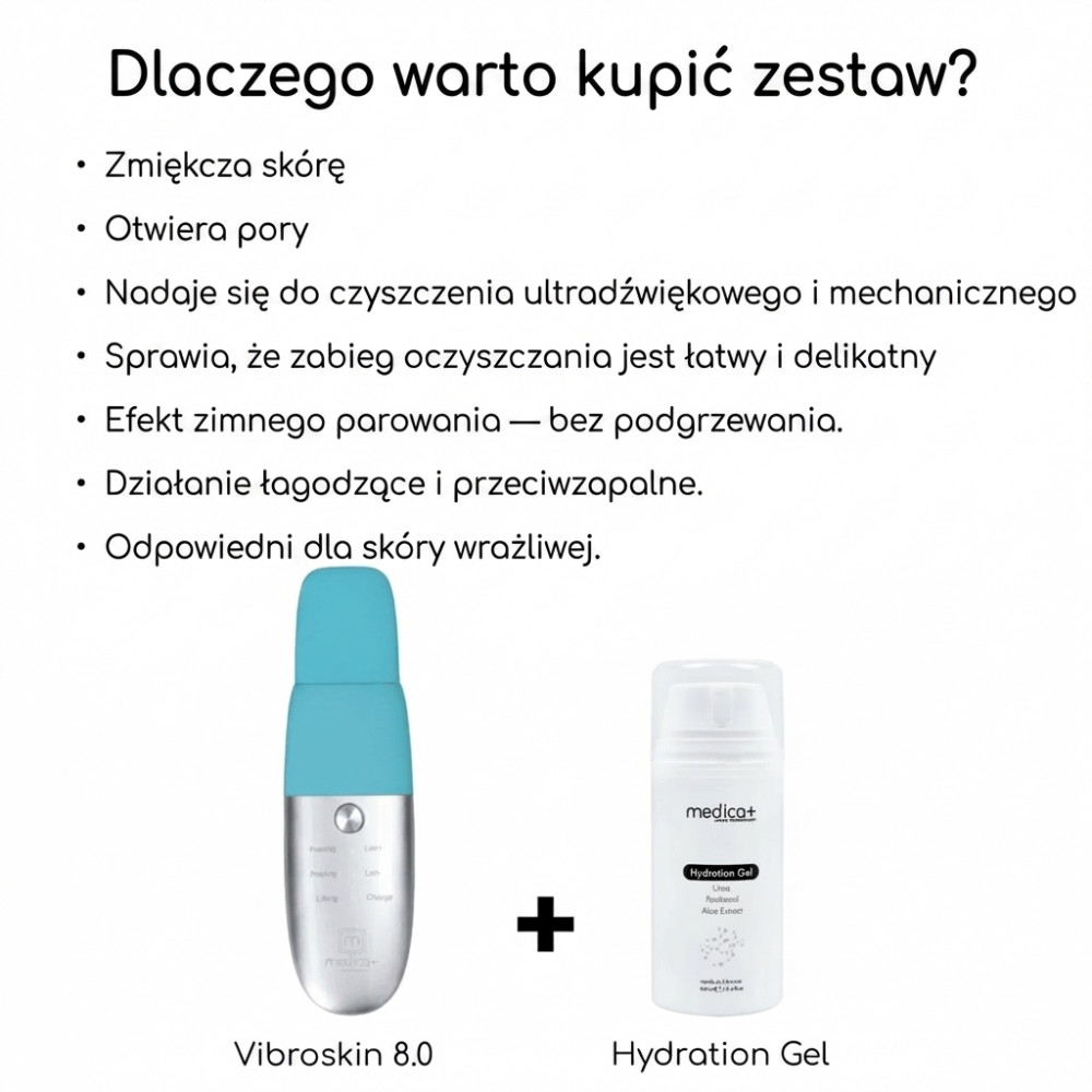 Ultradźwiękowy urządzenie do oczyszczania skóry twarzy MEDICA+ Vibroskin 8.0 (Japonia)