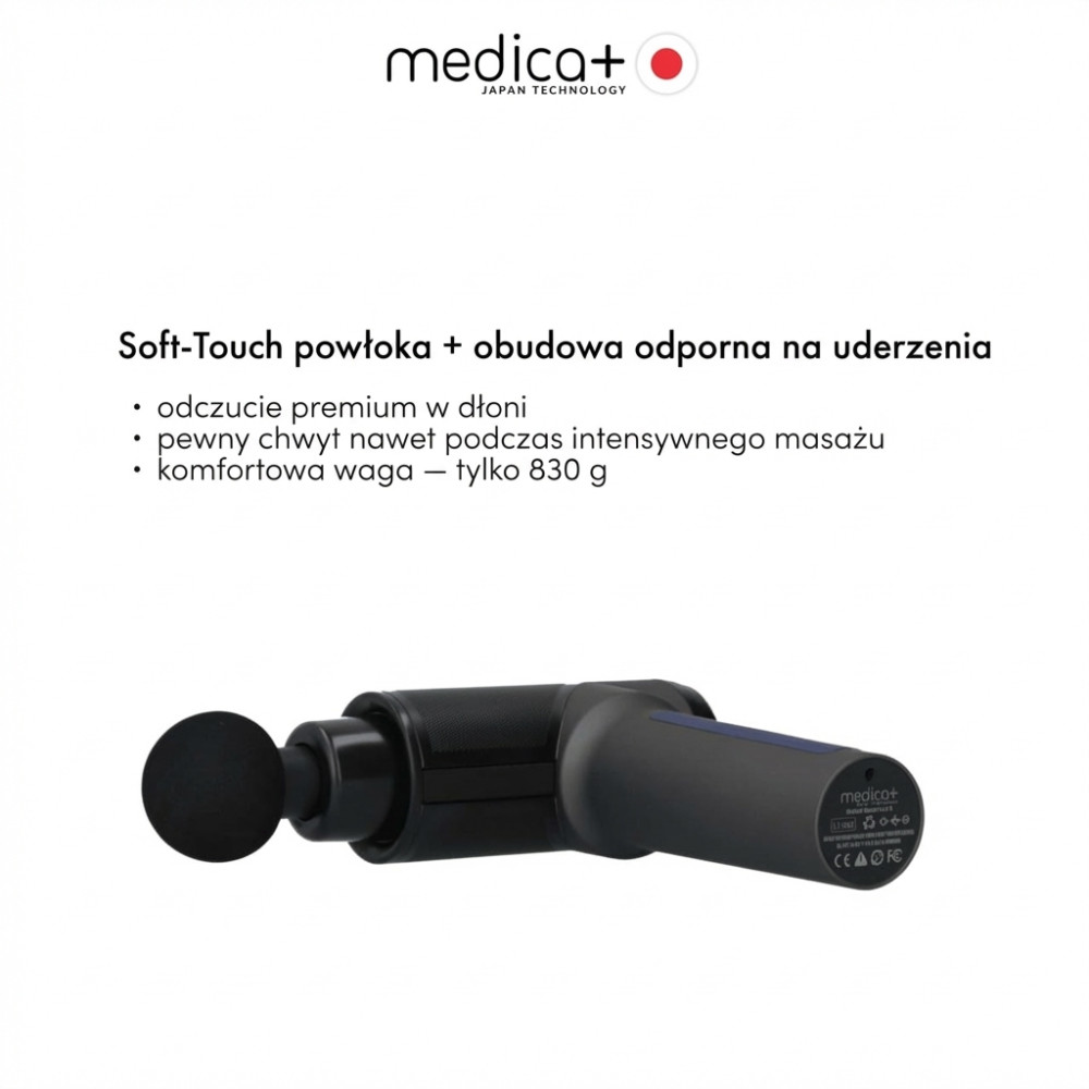 Ręczny masażer udarowy do ciała i mięśni MEDICA+ MassHand Pro 5.0 (Japonia)