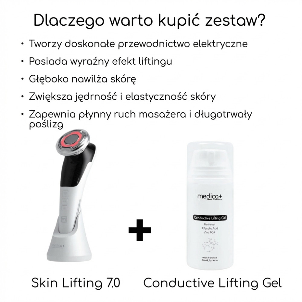 Mikroprądowy masażer do liftingu twarzy Skin Lifting 7.0 White – EMS, LED (Japonia)