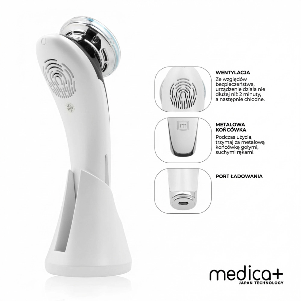 Mikroprądowy masażer do liftingu twarzy Skin Lifting 7.0 White – EMS, LED (Japonia)