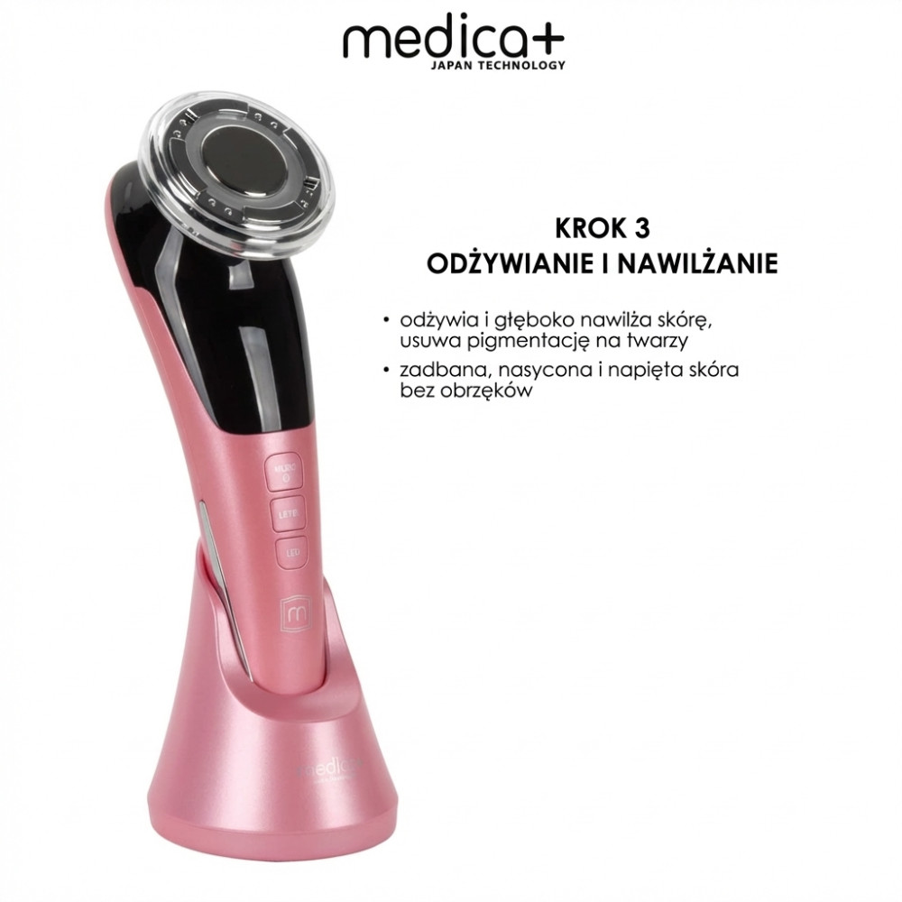 Mikroprądowy masażer do liftingu twarzy RF Skin Lifting 7.0 Pink – EMS, LED (Japonia)