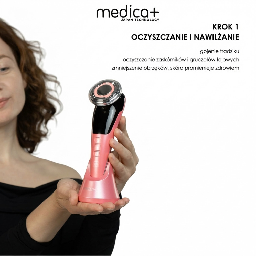 Mikroprądowy masażer do liftingu twarzy RF Skin Lifting 7.0 Pink – EMS, LED (Japonia)