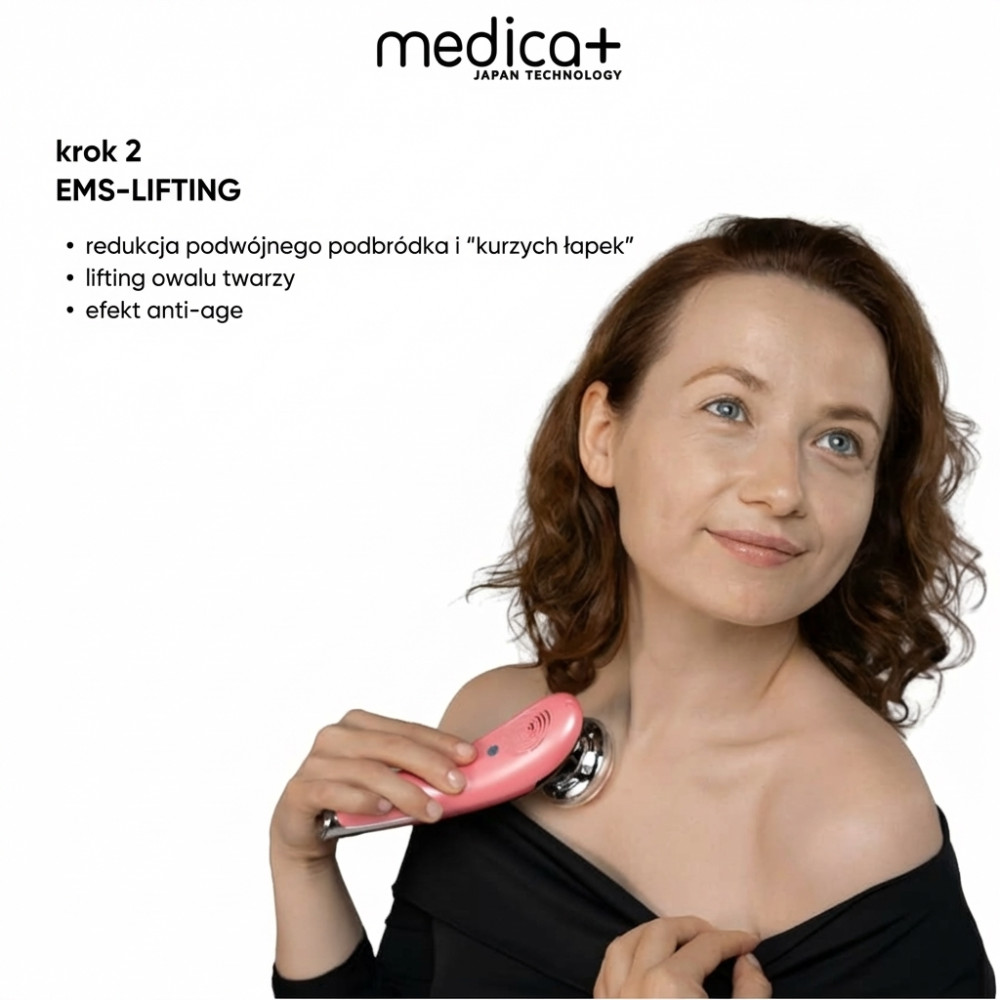 Mikroprądowy masażer do liftingu twarzy RF Skin Lifting 7.0 Pink – EMS, LED (Japonia)