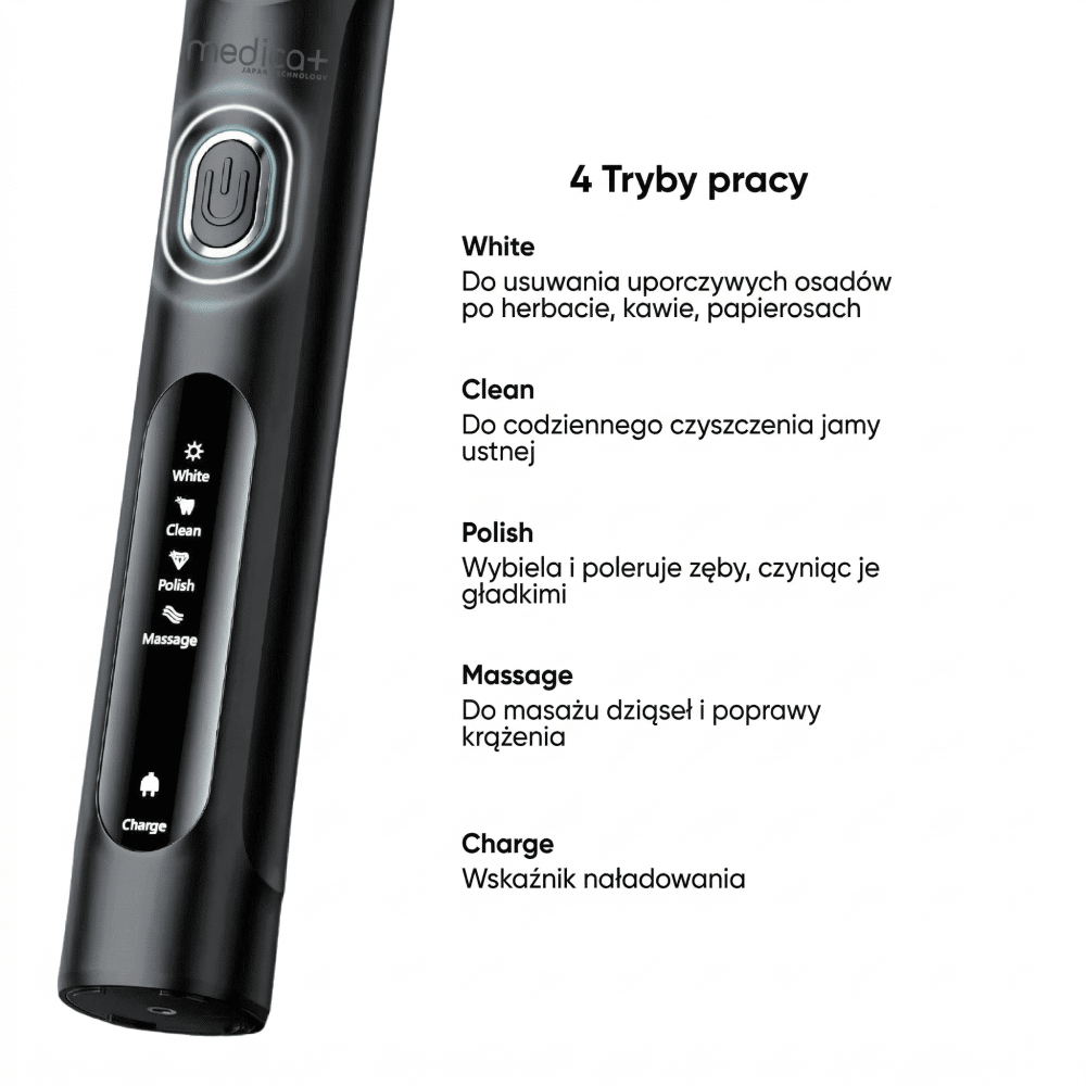 Elektryczna szczoteczka MEDICA+ ProBrush XO Carbon Soft Touch (black) (Japan)