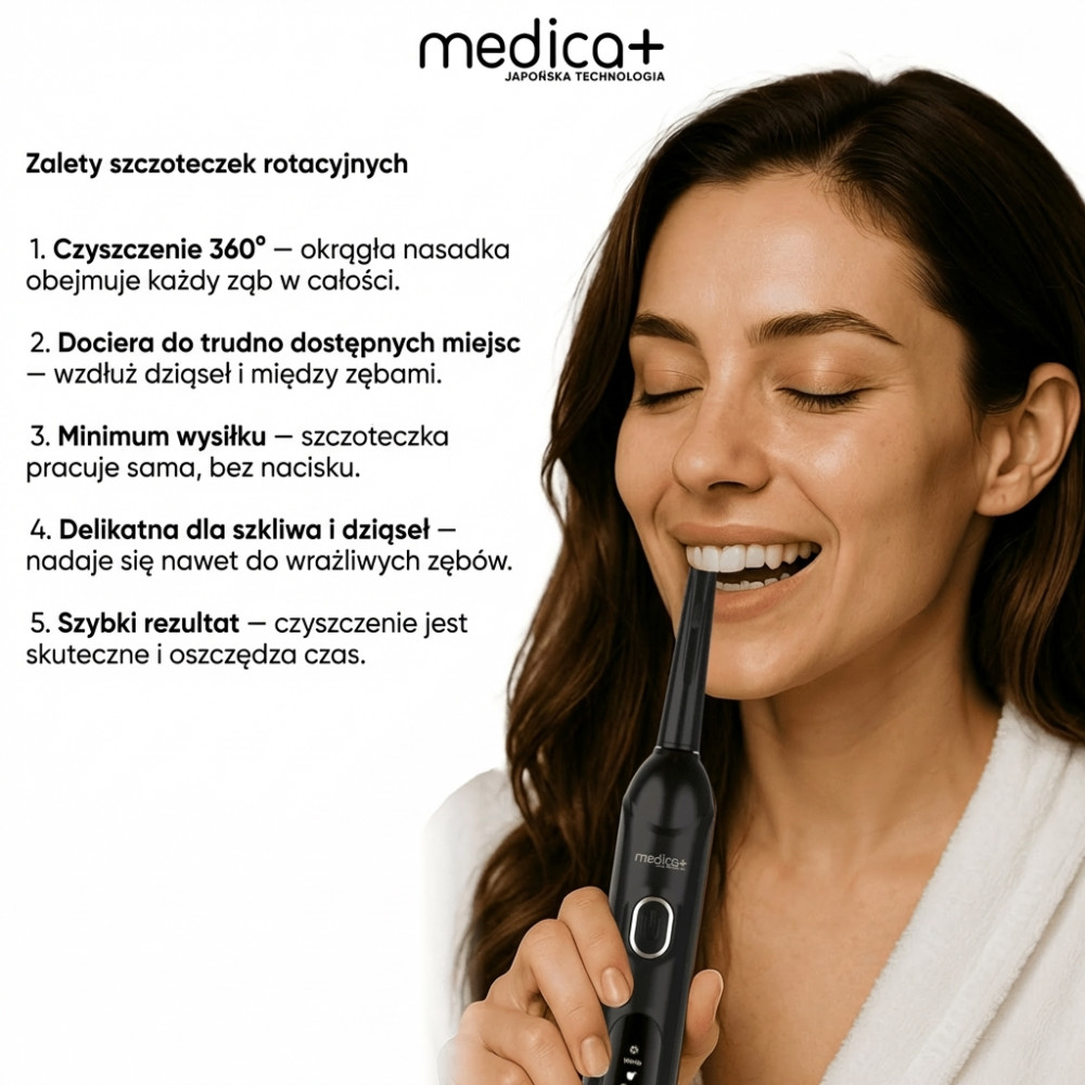 Elektryczna szczoteczka MEDICA+ ProBrush XO Carbon Soft Touch (black) (Japan)