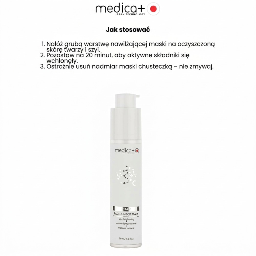Maska do twarzy i szyi MEDICA+ Vita C Face&Neck Mask (50 ml)