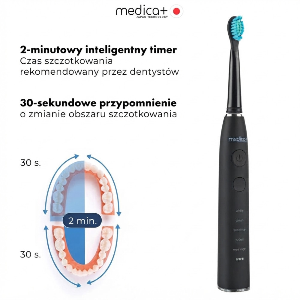 Ultradźwiękowa szczoteczka do zębów MEDICA+ PROBRUSH 8.0 Black (Japonia)