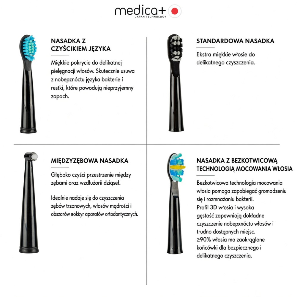 Ultradźwiękowa szczoteczka do zębów MEDICA+ PROBRUSH 8.0 Black (Japonia)
