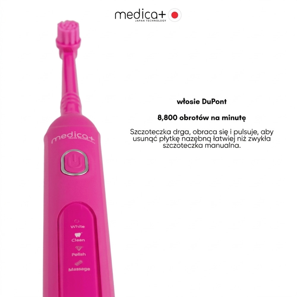Elektryczna szczoteczka MEDICA+ ProBrush XO Soft Touch Fuchsia (Japonia)
